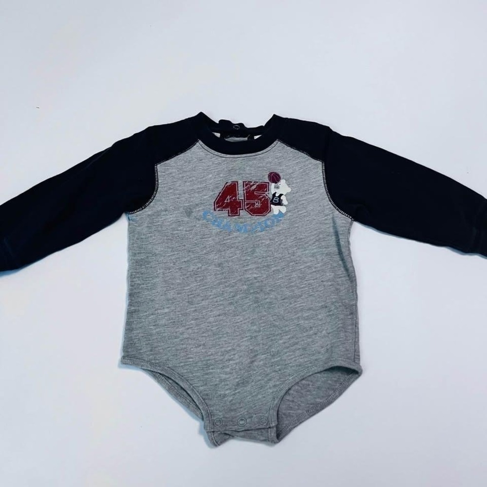 Vintage Peek-A-Babe Basketball Bear Bodysuit 24M Long Sleeve Baby Romper